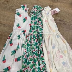 Set of Three Cactus and Ice Cream Print Dresses